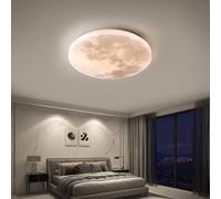 GUANSHAN Lustres de simulation de lune LED Moon Plafonnier Ultra-Mince Rond Plafonnier Entrée Plafonnier Éclairage Mural Applique Murale pour Chambre, Salon, Garçons Filles Chambre
