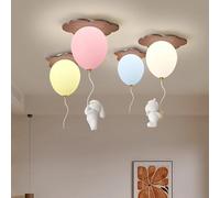GUANSHAN Plafonnier créatif en forme de ballon avec suspension astronaute, design dessin animé, luminaire pour chambre d'enfant, garçons et filles.