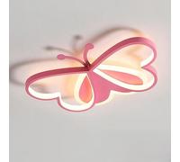 GUANSHAN Plafonnier créatif papillon 19,8 pouces pour chambre d'enfant, lampe de protection oculaire à spectre complet, lustre de dessin animé 3D pour chambres, chambres de garçons ou de filles