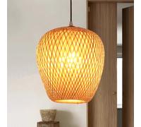 GUANSHAN Plafonnier en Bambou Tissé à la main Fil de Bambou Naturel Fil de Style Pastoral Suspension Pendant Plafonnier Lustre Pour Bar, Café, Loft, Restaurant, Salon, Chambre à coucher