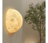 GUANSHAN Simulation 3D Lune Applique Murale Lune Applique Murale Décorative Luminaire Créatif Fond Applique Murale Décoration Murale Pour Couloir Allée Escalier Chevet
