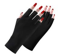 Guanti per protezione UV per unghie, Guanti per manicure professionali, Protezione UV UPF200+, Guanti senza dita per gite | Lo smalto per unghie protegge le unghie professionali (Nero)