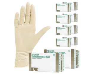 Guants en latex, 1000 pièces 10 boites (L, Blancs), Gants d'examen jetables, sans poudre, médicaux, articles sanitaires pour le nettoyage des cuisines, la préparation des aliments, à usage unique, non