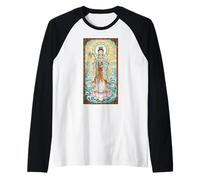 Guanyin Vitrail Bouddhiste déesse Chinoise Manche Raglan