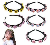 Guanyj Lot de 5 bandeaux à cheveux pour fille avec pinces à cheveux Style princesse Pinces à cheveux Twist Clip Bandeau Accessoires pour filles Accessoires de cheveux parfaits pour les fêtes de