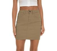 GUANYY Mini Jupe en Jean pour Femme - Décontractée - Stretch - Coupe ajustée - Taille Haute