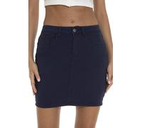 GUANYY Mini Jupe en Jean Taille Haute pour Femme, décontractée, élastique, ajustée