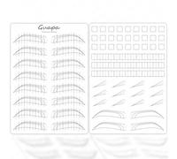 Guapa Lot de 4 peaux d'entraînement réalistes en silicone pré-imprimées recto verso pour traits, ombrage, sourcils, microblading, maquillage permanent (White eyebrow training skin)