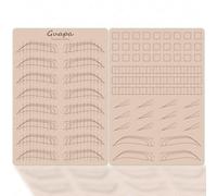 Guapa Lot de 4 peaux d'entraînement réalistes en silicone pré-imprimées recto verso pour traits, ombrage, sourcils, microblading, maquillage permanent (Pink eyebrow shape training skin)