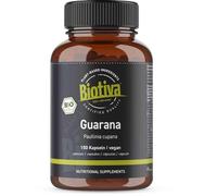 Guarana Bio 150 Gélules - 500mg - Contient de la caféine - Naturel - bio - Sans additifs - Fabriqué et contrôlé en Allemagne - Biotiva