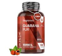 Guarana Pur 4800 Mg - 180 Gélules - Source Naturelle De Caféine, Vitamine C, E, A, B1, B2, Calcium - Complement Pre Workout Puissant, Alternative Au Guarana En Poudre & Café Régulier, Antioxydant