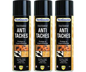 Guard Industrie - TexGuard - Antitaches Imperméabilisant Textile Hydrofuge, Incolore - Tissu, Cuir, Synthétique, Daim - Fabrication Française - Aérosol - 400 ML - Lot de 3