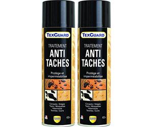 Guard Industrie - Traitement Antitaches TexGuard - Imperméabilisant Textile Hydrofuge, Incolore, Invisible - Tissu, Cuir, Synthétique, Daim - Fabrication Française - Aérosol - 400 ml - Lot de 2