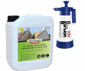 Guard Industrie - Wash'Guard Express - Nettoyant Hyperactif, Ultra Rapide, en 15 Minutes - Fabrication Française - Bidon - 5 L - Traite 30 m2 + Pulvérisateur basse pression