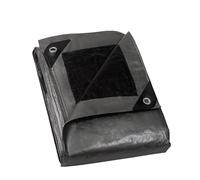 GUARD SHIELD Bâche avec œillets - Imperméable - 2 m x 2 m - Gris argenté/noir - Multifonction - En polyester - 120 g/m² - Bâche de protection - Bâche de protection - Bâche multi-usages - Indéchirable