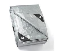 GUARD SHIELD Bâche avec œillets - Imperméable - 4 m x 6 m - Argenté - Multifonction - En polyester - 120 g/m² - Bâche de protection - Bâche de protection - Bâche multi-usages - Indéchirable et