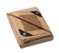 GUARD SHIELD Bâche avec œillets - Imperméable - 5 m x 6 m - Beige/kaki - Multifonction - En polyester - 120 g/m² - Bâche de protection - Bâche de protection - Bâche multi-usages, indéchirable,