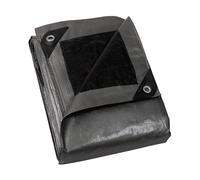 GUARD SHIELD Bâche avec œillets Imperméable 6 m x 8 m Gris Argenté/Noir Multifonctionnelle en polyester 120 g/m² Bâche en tissu de protection Multi-usages, résistante à la déchirure, stabilisée aux UV