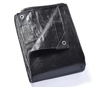 GUARD SHIELD Bâche de protection avec œillets - Imperméable - 4 m x 6 m - Noir mat - 190 g/m² - Bâche de protection - Bâche polyvalente - Indéchirable - Stabilisée aux UV - Résistante à la moisissure