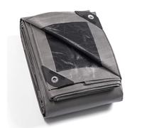 GUARD SHIELD Bâche de Protection Bâche Imperméable étanche 4x8m Gris/Noir 160g/m² Polyéthylène Bâches UV Résistant avec œillets