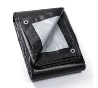 GUARD SHIELD Bâche imperméable avec œillets - 3 m x 3 m - Noir/Gris - 200 g/m² - Bâche de Protection Polyvalente - Résistante aux déchirures - Stabilisée aux UV - Résistante à la moisissure