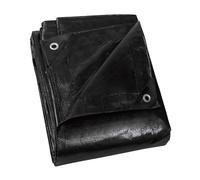 GUARD SHIELDBâche imperméable 3 m x 5 m noir multifonction en polyester 120 g/m² protection multi-usages indéchirable stabilisée