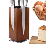 Guardaces Support de couteaux magnétique | Bois de bois 360 ° Rotable double face Knive Stand, rangement antidérapant de Knive pour café, bar, tiroir à fruits, barres à fruits, restaurant
