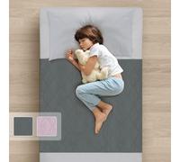Guardedsleep Drap d'apprentissage de la propreté, 100 % imperméable pour lit simple, lavable la nuit, pour l'énurésie du lit pour tout-petits et enfants (1, gris, avec ailes)