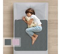 Guardedsleep Draps d'apprentissage de la propreté, 100 % imperméable pour lit simple, lavable la nuit, tapis d'énurésie au lit pour tout-petits et enfants (2, gris, sans ailes)