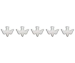 Guardian Angel Lapel Pins Lot de 5 épingles religieuses en forme de colombe argentées, 2,5 cm
