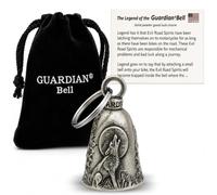 Guardian Bell Animals Good Luck Bell w/Keyring & Black Velvet Gift Bag | Motorcycle Bell | Lead-Free Pewter | Made in USA
