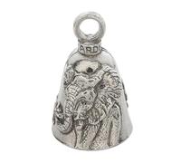 Guardian Bell Cloche porte-bonheur animaux avec porte-clés et sac cadeau en velours noir | Sonnette de moto | Étain sans plomb | Fabriquée aux États-Unis, éléphant, 4,4 cm