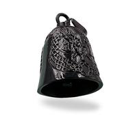 Guardian bell Viking Odin Lion Cross Angle Wings Cloche de moto avec crâne Spider Gremlin Evil Eye Motorbike Bell, noir, S