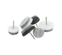 Guardian Lot de 8 patins de meuble avec clou Guardian Ø24 mm Noir