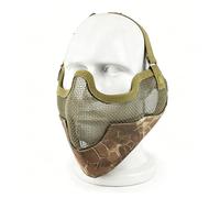 Guardian Mask Airsoft Masque de Protection Demi-Visage en Maille avec Protection des Oreilles for Hommes Adultes Femmes BBS Paintball Tir CS Jeux de Survie Cosplay(NO)