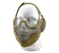 Guardian Mask Airsoft Masque de Protection Demi-Visage en Maille avec Protection des Oreilles for Hommes Adultes Femmes BBS Paintball Tir CS Jeux de Survie Cosplay(T)