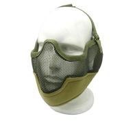 Guardian Mask Airsoft Masque de Protection Demi-Visage en Maille avec Protection des Oreilles for Hommes Adultes Femmes BBS Paintball Tir CS Jeux de Survie Cosplay(Scka-en)