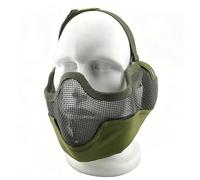 Guardian Mask Airsoft Masque de Protection Demi-Visage en Maille avec Protection des Oreilles for Hommes Adultes Femmes BBS Paintball Tir CS Jeux de Survie Cosplay(OD)