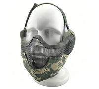 Guardian Mask Airsoft Masque de Protection Demi-Visage en Maille avec Protection des Oreilles for Hommes Adultes Femmes BBS Paintball Tir CS Jeux de Survie Cosplay(ACU)