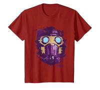 Guardians of The Galaxy Star Lord Mask T-Shirt, Enfant, Canneberge, 8 Ans