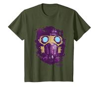 Guardians of The Galaxy Star Lord Mask T-Shirt, Enfant, Olive, 2 Ans