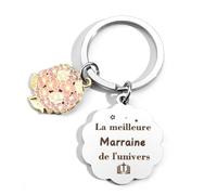 GuardiaTech Cadeau Marraine Porte Clef Saint Valentin Personnalisé Anniversaire Moins De 10 Euros Noel
