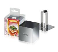 Guardini Accessori, Cercle à pâtisserie carré avec piston 6 x 6 cm, acier inoxydable, couleur argent