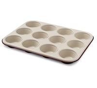 Guardini, Moule 12 muffins 27x35 cm, Acier avec revêtement antiadhésif, Crème et Chocolat, Fabriqué en Italie, Ligne Chocoforme