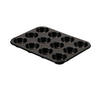 Guardini, Moule à 12 muffins 27x35 cm avec couvercle de transport, Acier avec revêtement antiadhésif, Noir, Fabriqué en Italie, Ligne Bake Away