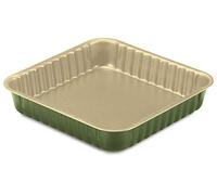 Guardini, Moule carré 24x24 cm, Acier avec revêtement antiadhésif à base de cire de Carnauba, Couleur vert/beige, Fabriqué en Italie, Ligne B-Nat