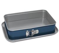 Guardini, Moule ouvrant rectangulaire 19 x 28 cm, fond anti-gouttes, acier produit avec réduction des émissions de CO2 avec nouveau revêtement PFAS free, gris/bleu, fabriqué en Italie, ligne XBake