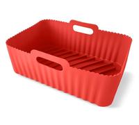 Guardini, Moule rectangulaire avec poignées 15 x 22 cm, idéal pour friteuse à air, silicone alimentaire, rouge, ligne Air Fryer