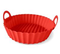 Guardini, Moule rond avec poignées Ø 22 cm, idéal pour friteuse à air, silicone alimentaire, rouge, fabriqué en Italie, ligne Air Fryer