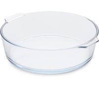 Guardini, Plaque ronde avec poignées, en verre borosilicate, résistante aux chocs thermiques, Ø 21 cm - 1,6 L, transparent/bleu